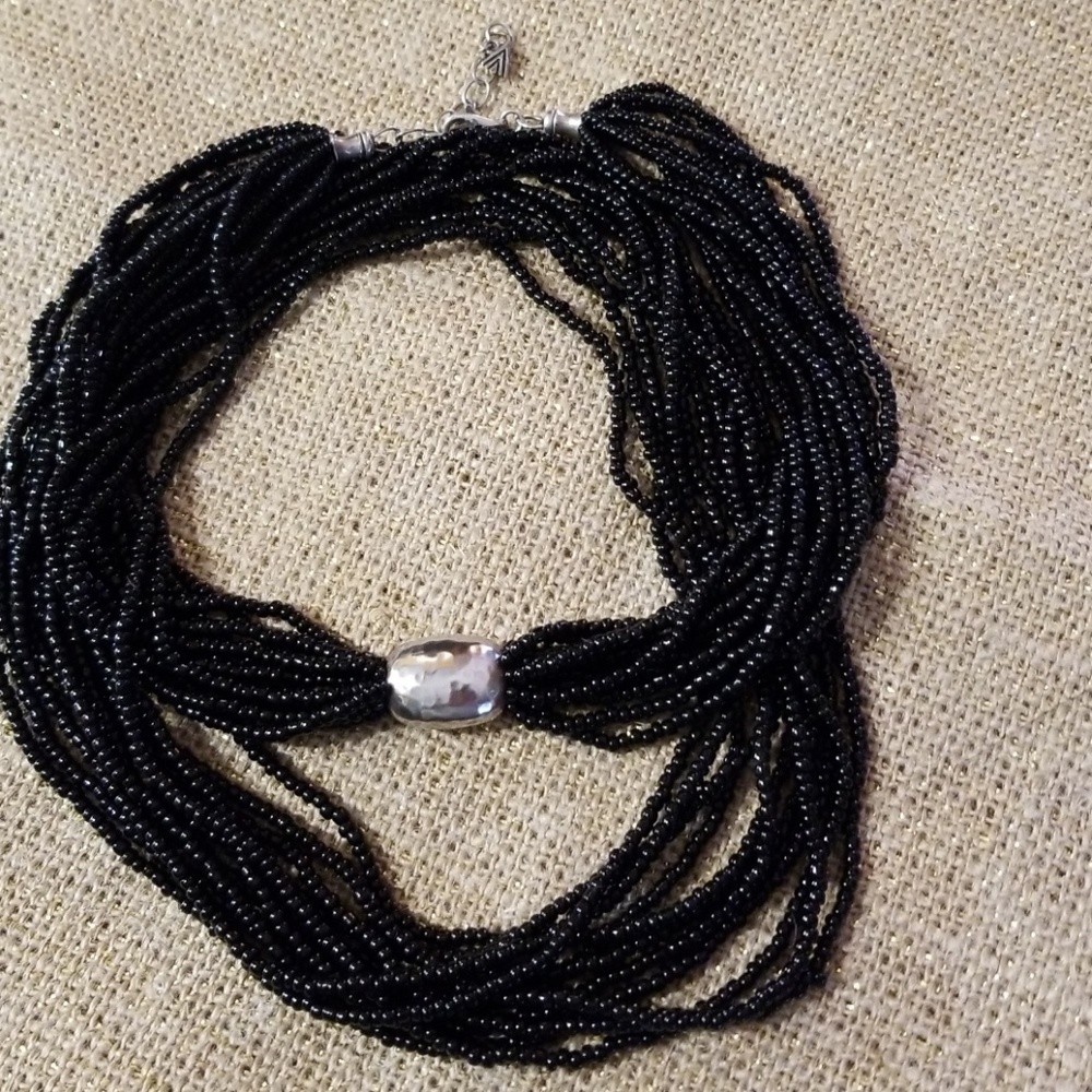 Silpada black seed bead necklace.